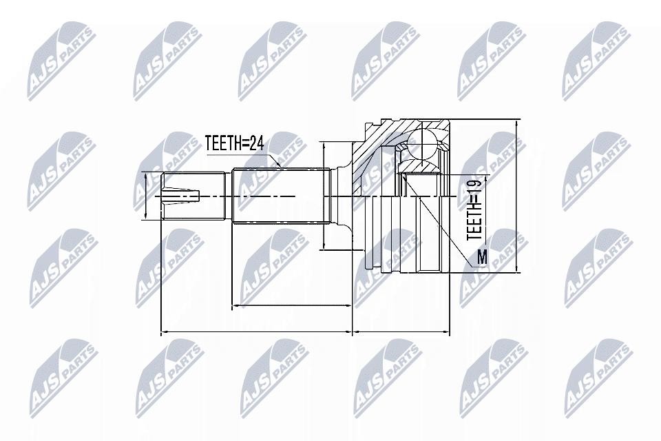 NTY CV Joint Drive Shaft Kit NPZ-TY-083 For Citroën Peugeot Toyota