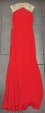 Jovani Red Formal Evening Gown Prom Dress Rhinestone Embellished High Neck 4