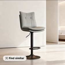 3 Stylish Adjustable Bar Stool Swivel Chair for  Breakfast Bars Grey & Black