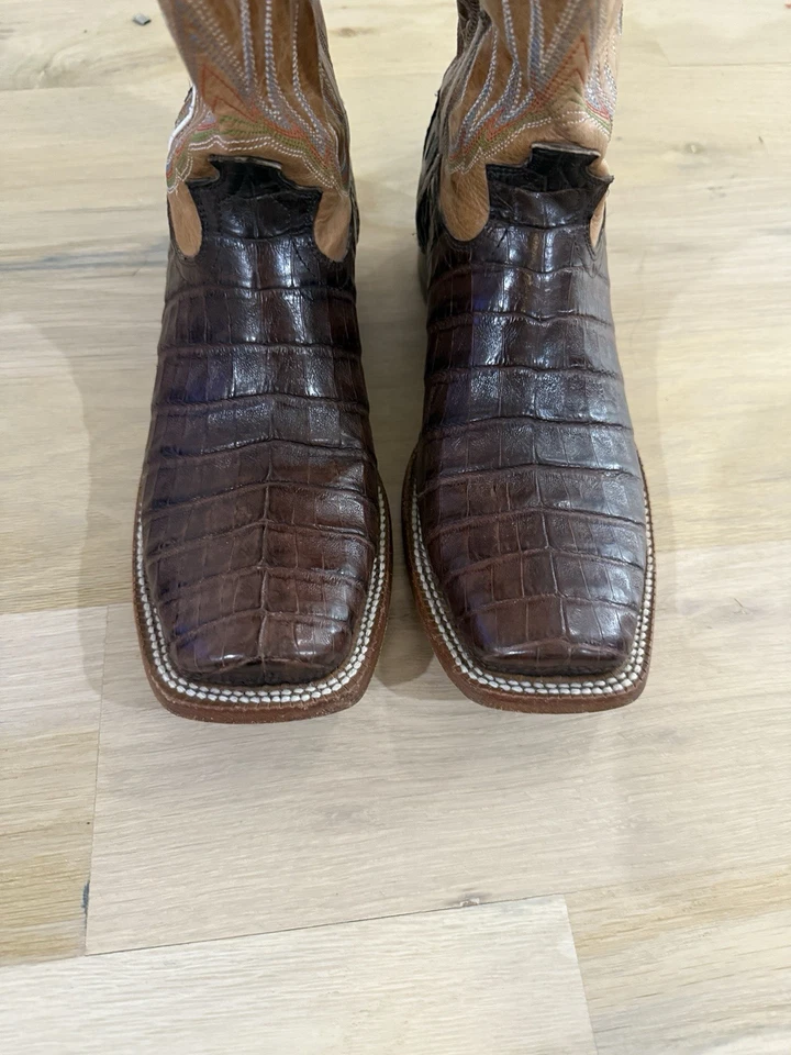 Botas Twisted X Para Hombre Estampado Caimán Talla 9 Cuero Marrón Puntera Cuadrada Foto 4 de 4