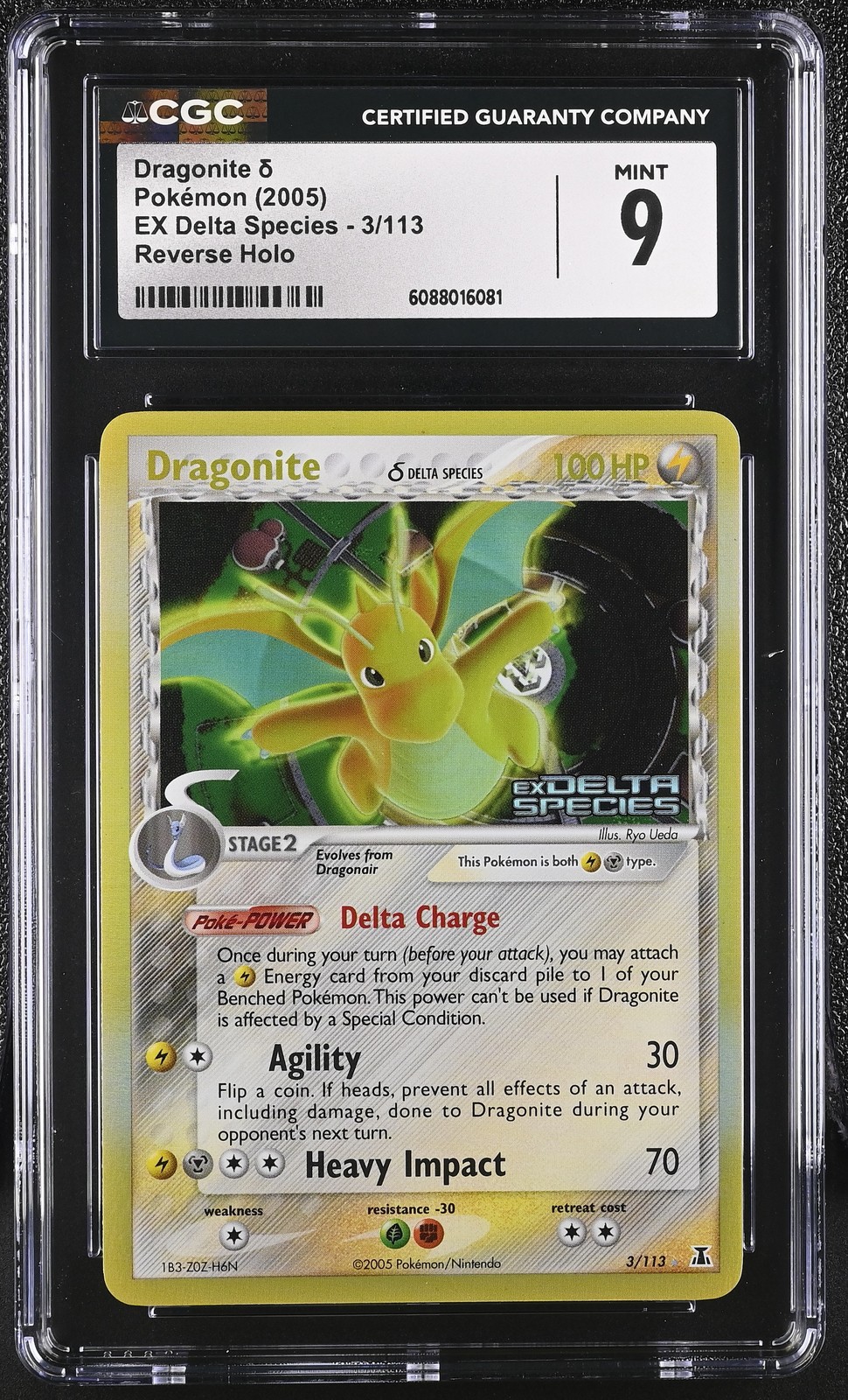 CGC 9 MINT Dragonite EX Delta Species 3/113 Reverse Holo STAMPED Pokemon Card