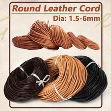 Vintage Round Leather Cord Real 1.5,2,3,4,5,6mm for Jewellery String Lace Thong