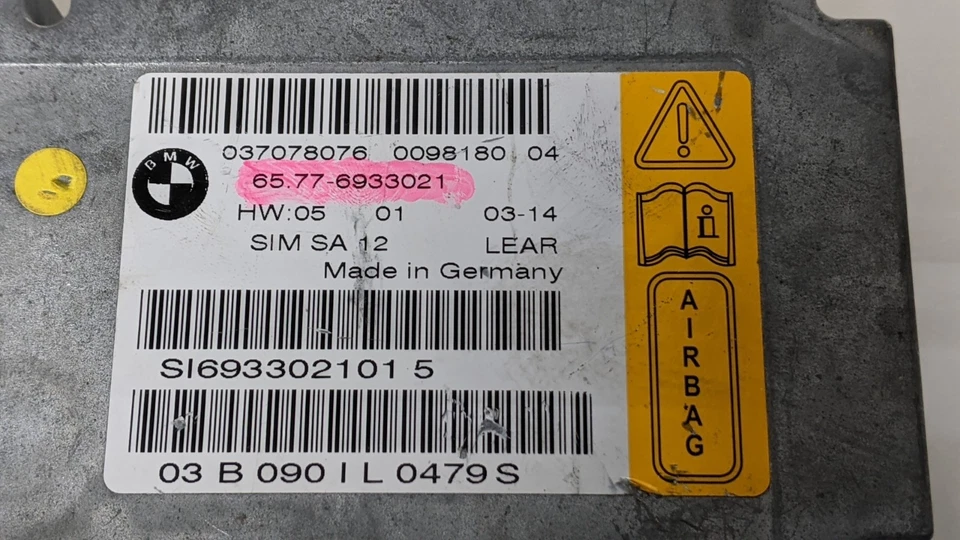 BMW 745Li E65 E66 SRS módulo de computadora de control OEM 6933021 REMAN 2003 2004 Foto 2 de 2