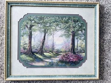 Framed Matted Art Print The Forest Path by F. Buckley Signed Home Decor 15x18