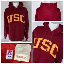 USC Trojans Russell Hoodie Sweatshirt Men  s L Red Cotton Polyester NWT YGI T5-17