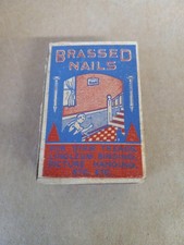 Ancien Chas. Boîte à clous en laiton F. Baker avec clous - Made in USA 