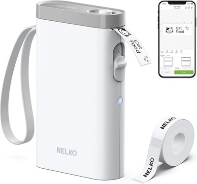 Nelko Label Maker P21 Tragbarer Bluetooth Aufkleber Drucker mit Klebeband, WLAN-