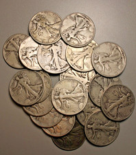 90% Silver Walking Liberty 1/2 Dollar, Free Shipping! Quantity Discounts!