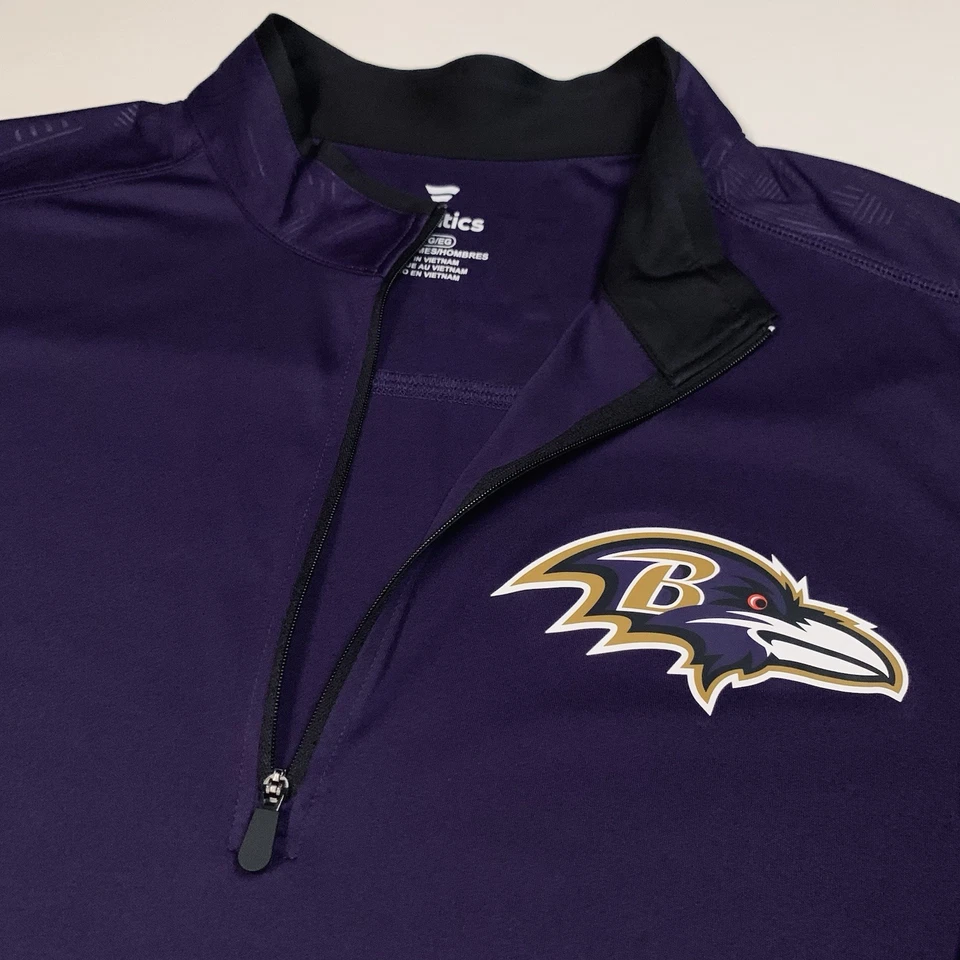 Pullover Fanatics NFL Baltimore Ravens 1/4 Cremallera Hombres XL Púrpura Ligero Elastizado Foto 3 de 4