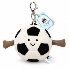 Jellycat Amuseables Soccer Ball Plush Keychain Bag Charm Cute Gift NWT