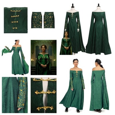 Alicent Hightower Cosplay Costume Drago Medievale Royal Dress Halloween Dress Up