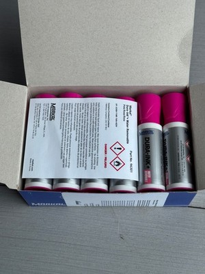 Markal Dura-Ink+ Water Removable Marker Pink Washable Industrial 4.6-8mm (12PK)