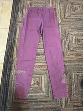 PM Diane Gilman DG2 Jeans Stud leg Denim Purple Leggings Stretchy Sz XS