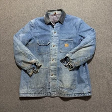 Vtg Big Ben Wrangler Jacket Mens XL 46 Reg Denim Chore Barn Coat Blanket Lined