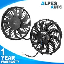 Pair 10 Universal Push Pull Slim Radiator Cooling Fan 12v Mount Kit 6 Blades