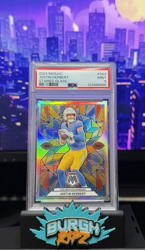 Justin Herbert #SG-3 2024 Panini Mosaic Stained Glass card