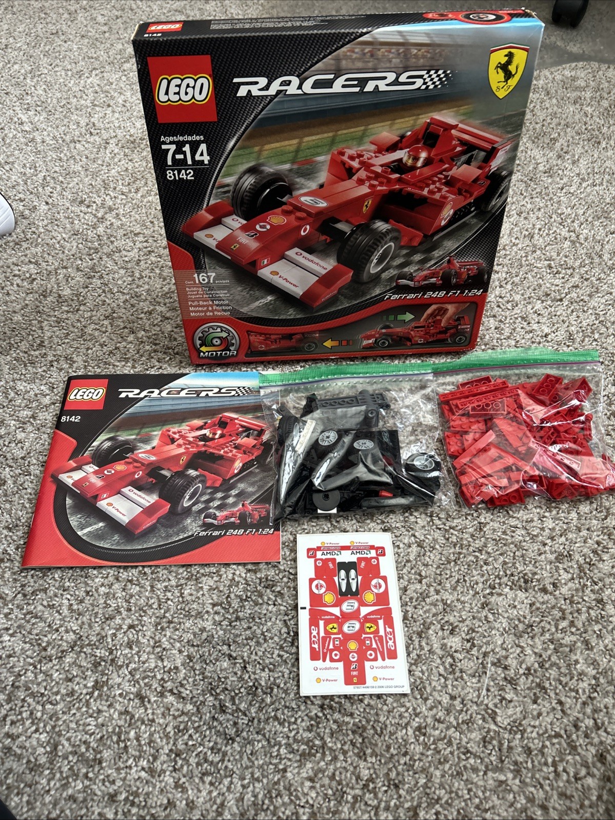 LEGO Racers 8142 Ferrari 248 F1 Pull back motor RARE Alice version (retired2007)
