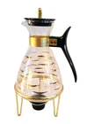 Vintage PYREX Glass Coffee Pot Carafe w/ Candle Warmer, Stand & Lid MCM Atomic