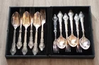 Vintage USSR Melchior Silver Plated Spoons and Forks. Soviet flatware set 12 pcs
