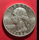 1954D US Washington SILVER Quarter! "DENVER" Mint! Choice AU Details!