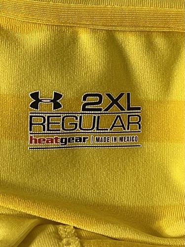 Camisa polo de golf Under Armour para hombre Heatgear talla XXL color amarillo a rayas REGULAR - Imagen 4 de 4