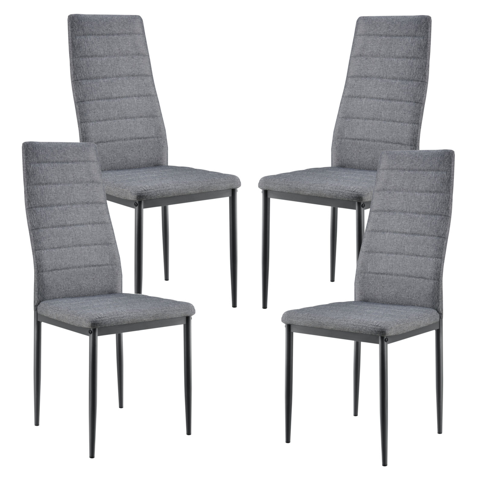 [en.casa] Esstisch weiß mit 4 Stühlen grau Küchentisch Esszimmertisch 120x60cm