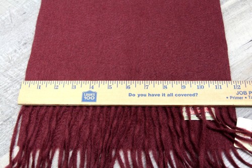 NEU MIT ETIKETT 11,75"x56" JOY CLUB BURGUNDERROT KIRSCHROT 100 % KASCHMIR FRANSEN HERRENSCHAL (C57 - Bild 6 von 8