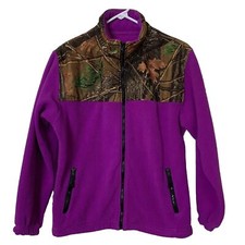 Trail Crest Fleece Jacket Women’s Xs Camo Purple Pockets Full Zip
