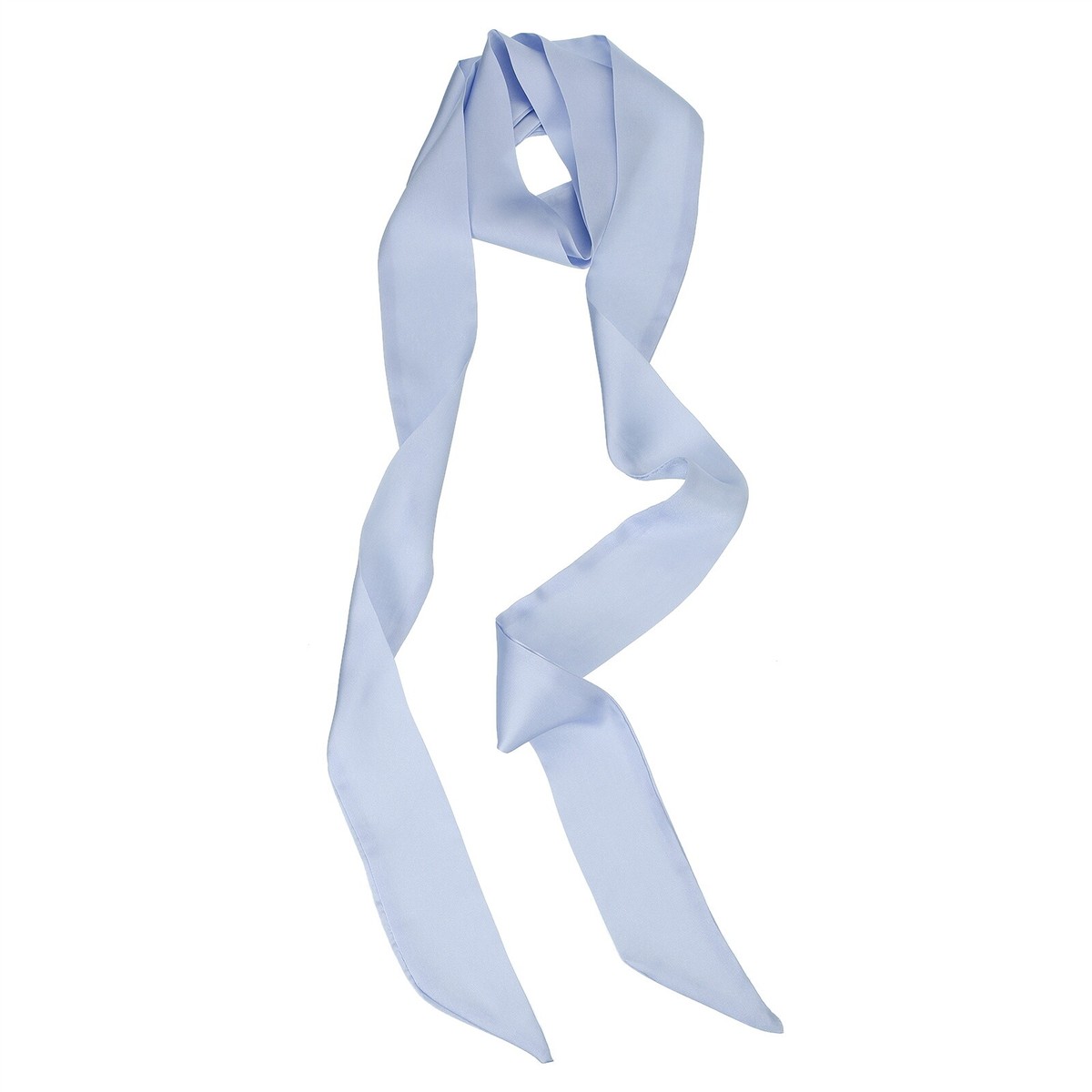 Stylish Ribbon Scarf Long Silk Solid Color Skinny Scarves Light