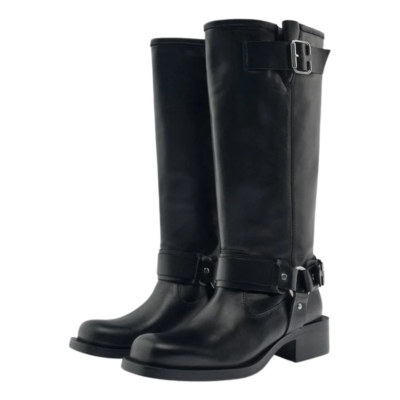ZARA biker boots Real Leather shoes knee height boots EU 40