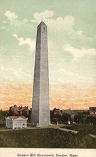 Vintage Postcard 1910's Bunker Hill Monument Historic Sight Boston Massachusetts