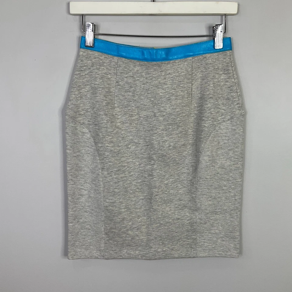 Falda Ceremonia de Apertura Gris Panellado Lápiz Mujer Talla 2 Borde Cuero de Cabra Foto 3 de 4