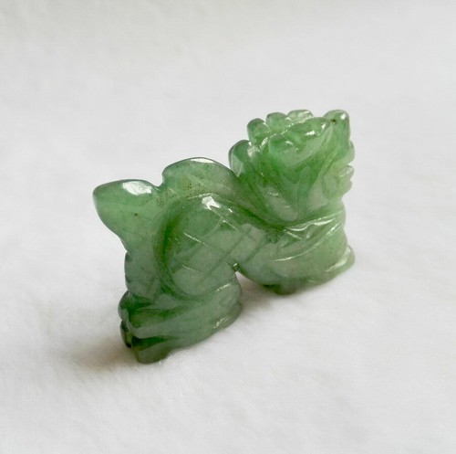 Chinese Green Jade Carved Dragon Small Statue 1pc - Picture 8 of 10