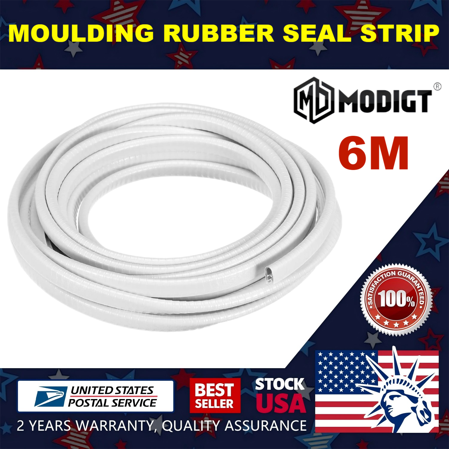 6M White Rubber Seal Weather Strip for 2004-2019 Chevy Aveo Door Window