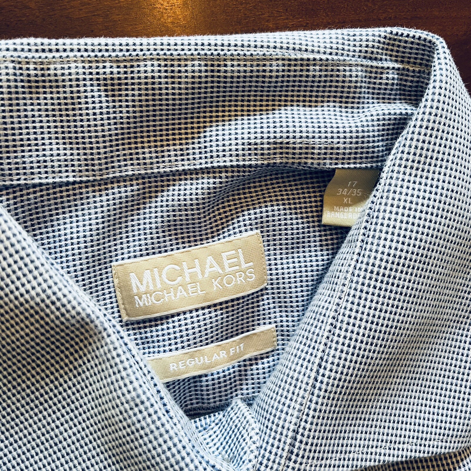 MICHAEL MICHAEL KORS Checked Blue Button Down Dre… - image 5