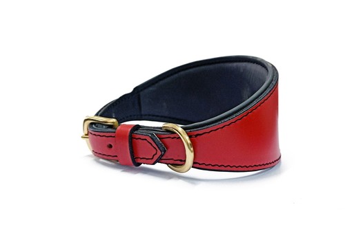 Greyhound Leather DOG Collar Luxury Soft Padded - Picture 12 of 17