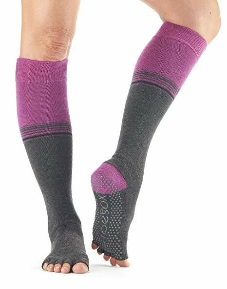 ToeSox Grip Pilates Barre Socks Non Slip Scrunch Half Toe for Yoga & Ballet  (S)