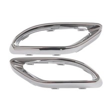Pair Chrome Rear Exhaust Tip Bezel Trims For Mercedes Benz C-Class W205 AMG-Line