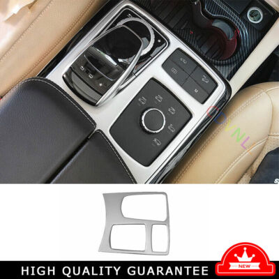 For Benz GLE GLS 2016-2019 Silver Titanium Central Console Gear Shift Panel Trim