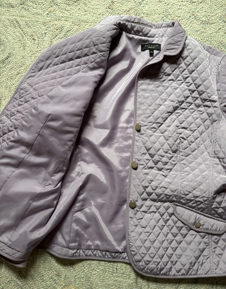 Blazer acolchado con botones Talbots para mujer talla 18 lila púrpura Foto 3 de 4