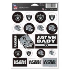 Las Vegas Raiders 5 x 7 Sticker Sheet Free Shipping