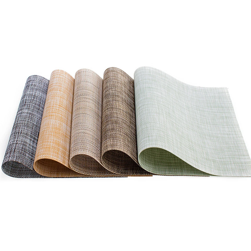 Rectangle Braided Thick Insulation Pad Tableware Mats Non-Slip Placemats Decor - Image 3 of 4