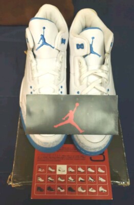 Nike Air Jordan 3 III Harbor Blue Womens 12 Mens 10.5 Very Rare Original Box DS
