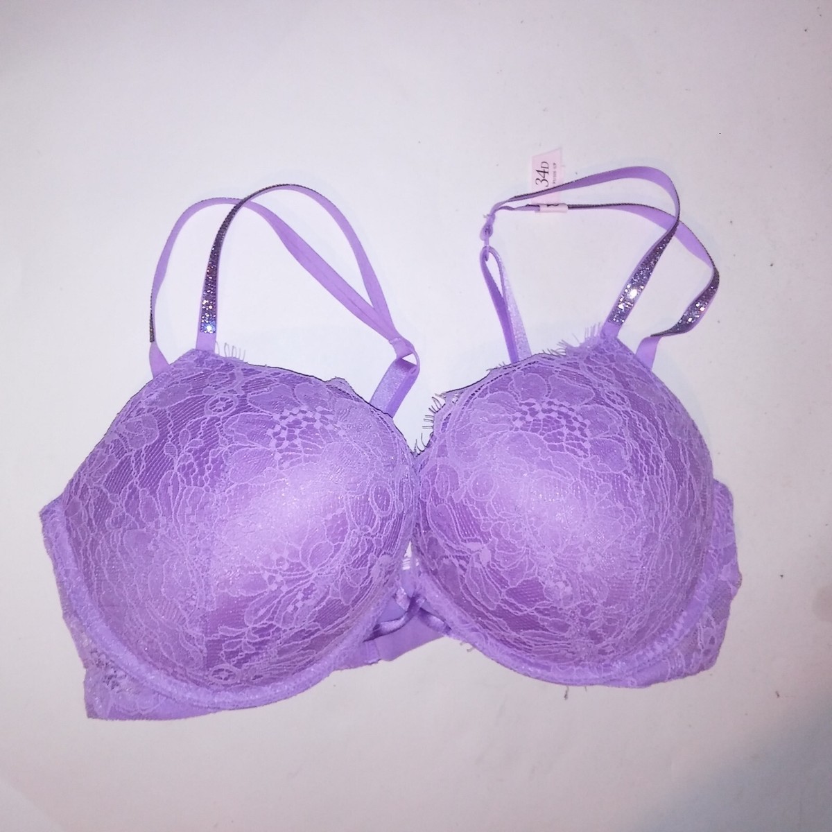 Victoria’s SecretBLUEBELLA ブラソングセット34D M Victoria's Secret Blue Shine Strap Rhinestone Bra 34D Very