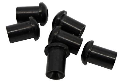 Black Large Top Mount String Ferrules for guitars.  Set of 6