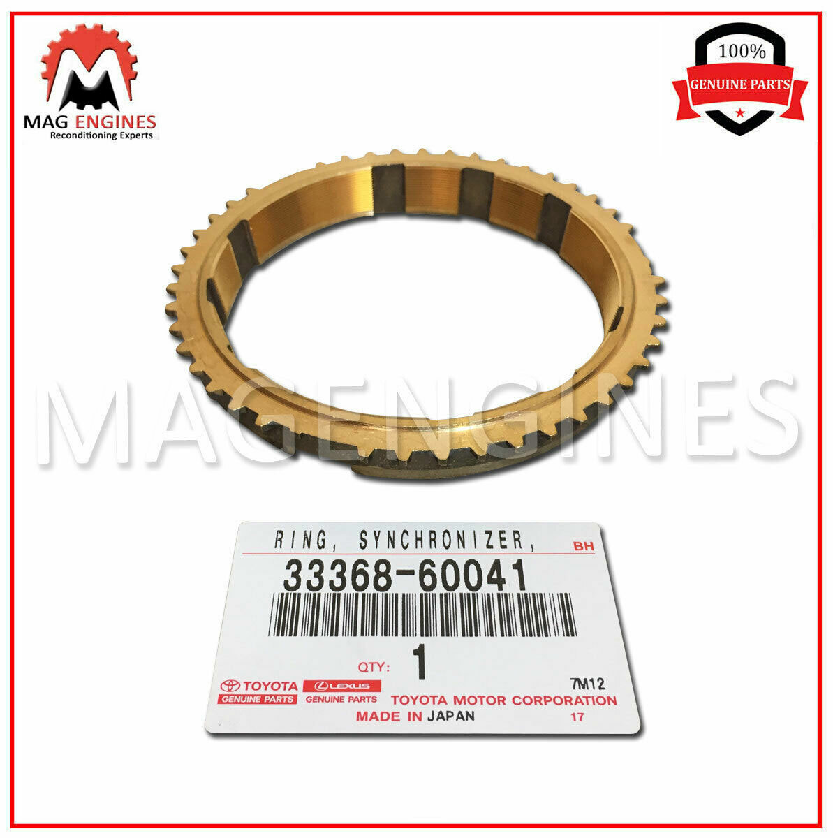 33368-60041 GENUINE OEM SYNCHRONIZER RING, NO.2 3336860041
