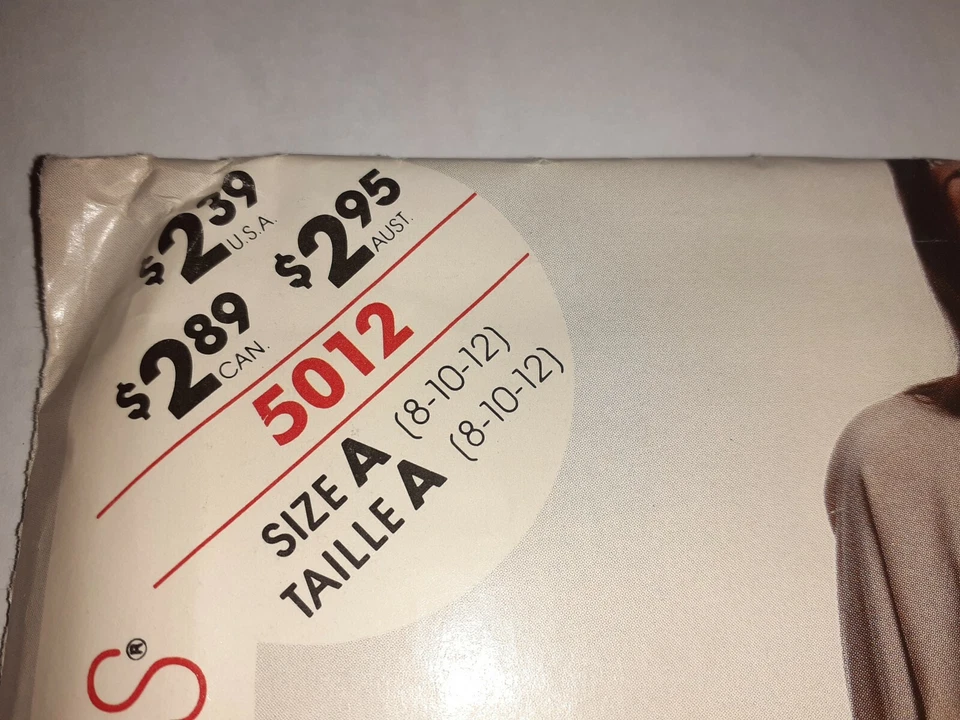 McCall's Stitch N Save 5012 Top Pants Sewing Pattern Ladies 8 10 12 VTG 90s UC - Image 2 of 4