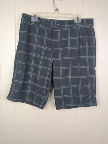 O'Neill Hybrid Plaid Green/Gray Drawstring Stretch Shorts Men's Size 34 GUC - 第 1/7 張圖片