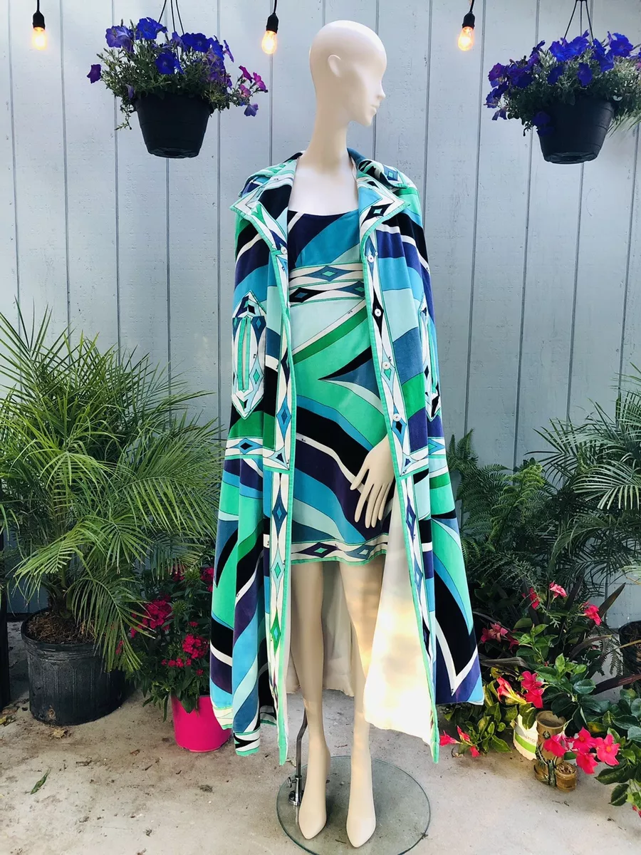 Vintage 1960s ICONIC EMILIO PUCCI VELVET Mini Dress MATCHING CAPE & SUNGLASSES!