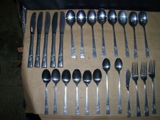 25 pieces of Vintage Mid-Century Stainless Steel Flatware Japan knife fork spoon